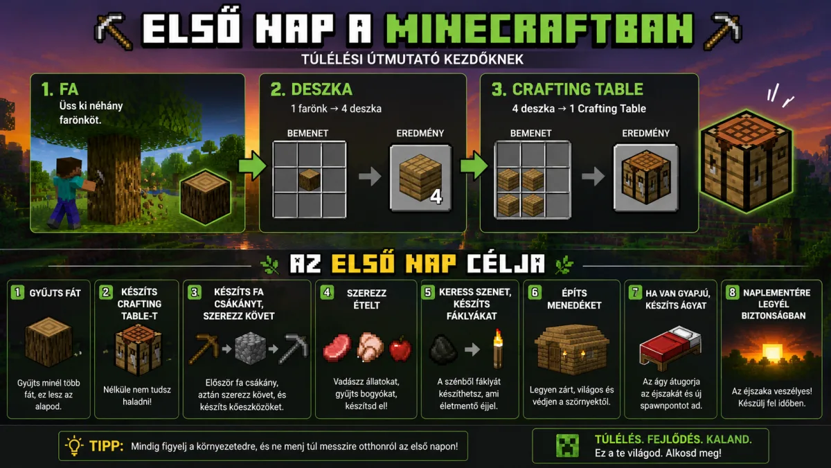 Első nap a minecarftban